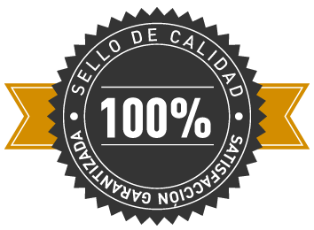 Sello de 100% de calidad y satisfacción